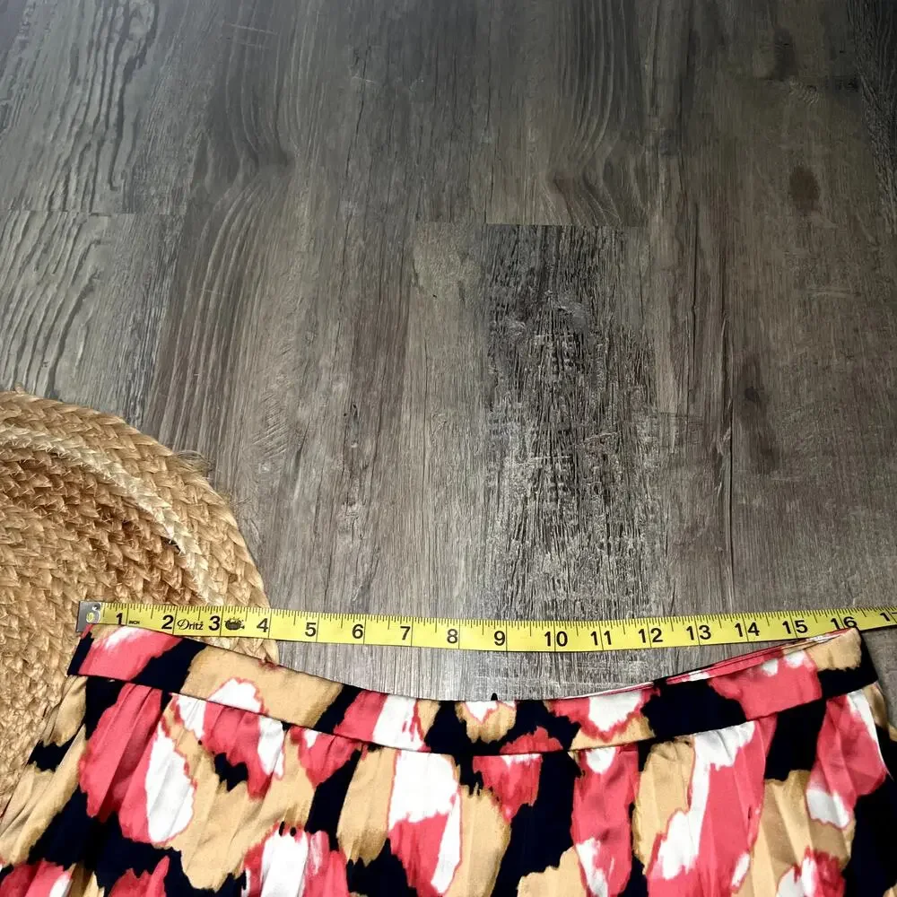 J. CREW Pleated Silky Midi Abstract Print Womens Skirt